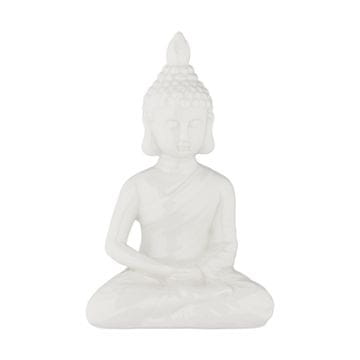 Northix Bela figura Buda, 17 cm, keramika, odporna na zmrzal