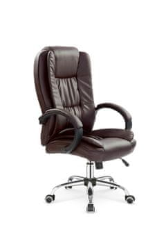 Halmar Ergonomski Pisarniški Stol Relax iz Temno Rjavega Eko Usnja