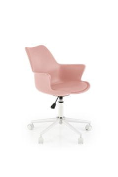 Halmar Kancelarijski stol GASLY v rožnati barvi, nastavljiva višina 80-92 cm