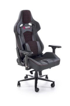 Halmar Večnamenski pisarniški stol BALDUR sivi/črni, eko usnje - nastavljivi nasloni, aluminijasto podnožje