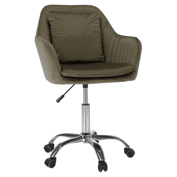 eoshop Pisarniški stol KLIAN taupe žametna tkanina/krom, nastavljiva višina, vrtljiv