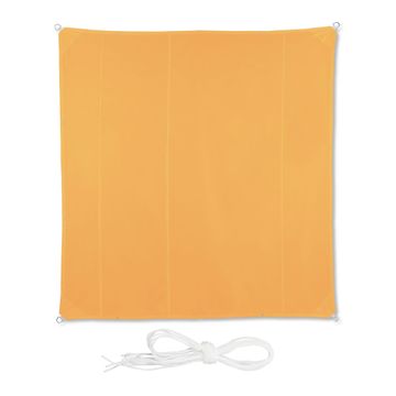 Northix Sončno jadro kvadratno, rumeno, UV zaščita, poliester, z vrvmi in D-obroči