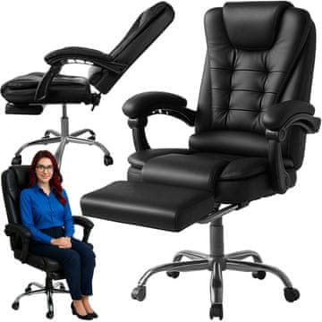 Malatec Ergonomski Pisarniški Stol s Podnožjem Malatec - Črna