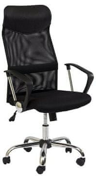 CASARREDO Vrtljiv pisarniški stol Q-025 črn/črn, mrežasto hrbtišče, kromirano podnožje