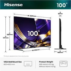 Hisense 100U7S PRO 4K UHD televizor, VIDAA Smart OS