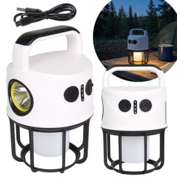 GARDEN LINE Kampska svetilka LED na baterije z ročajem, kampska svetilka z nastavljivo svetlobo, stroboskop