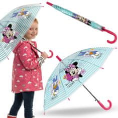 Disney DISNEY Minnie Mouse Otroški dežnik za deklice, zložljiv, prozoren, samodejni dežnik
