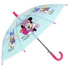 Disney DISNEY Minnie Mouse Otroški dežnik za deklice, zložljiv, prozoren, samodejni dežnik