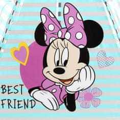 Disney DISNEY Minnie Mouse Otroški dežnik za deklice, zložljiv, prozoren, samodejni dežnik