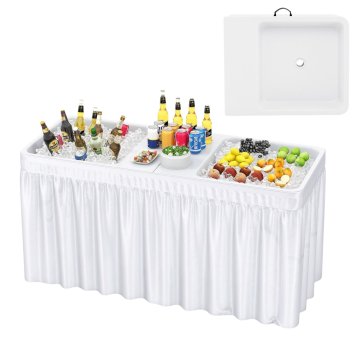 Northix Zložljiva HDPE kamp miza z dvojnim umivalnikom 150 cm