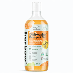 HERBOW Detergent za strojno pranje posode z vonjem pomaranče, 750 ml za 75 pranj