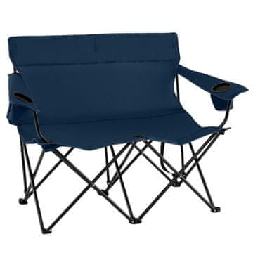 Northix Dvosedežni zložljiv kamp stol 132x66 cm držala za skodelice