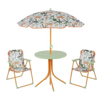Northix Otroški kamping pohištveni set 4 delni miza stoli senčnik