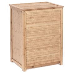 Autronic Bambusova košara za perilo s tekstilno podlogo in pokrovom 100 l, naravna 71x95x51 cm