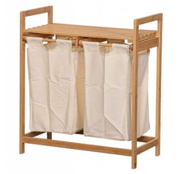 CASARREDO Koš za perilo ANDAMAN iz naravnega bambusa z 2 odstranljivima vrečama, 35 l