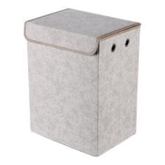 Autronic Zložljiva visoka tekstilna košara s pokrovom, kapučino 50 × 38 × 28 cm