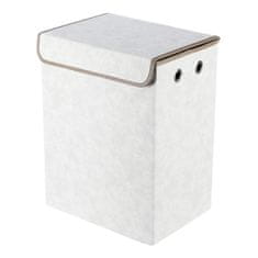 Autronic Zložljiva tkaninska košara za perilo s pokrovom, visoka, kremna 38×28×50 cm