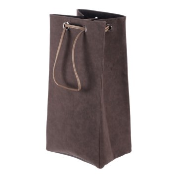 Autronic Zložljiva rjava košara za perilo iz blaga z vrvico 35 × 27 × 68 cm