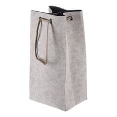 Autronic Zložljiva tekstilna košara za perilo z zatezno vrvico, cappuccino, 35×27×68 cm