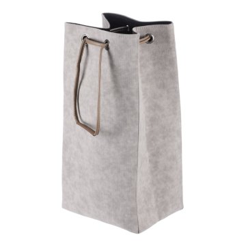 Autronic Zložljiva tekstilna košara za perilo z zatezno vrvico, cappuccino, 35×27×68 cm