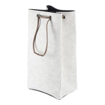 Autronic Zložljiva košara za perilo iz blaga z vrvico, kremna 35 x 27 x 68 cm