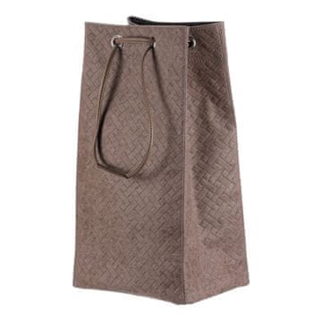 Autronic Tekstilna košara za perilo z vrvico, rjava, 35 × 27 × 69 cm
