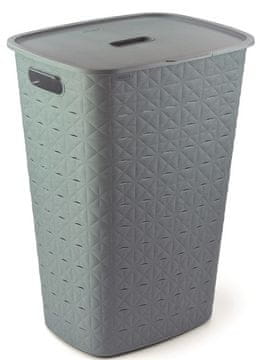 Curver Eleganten zeleni koš za perilo Softex 56L s tkanim vzorcem