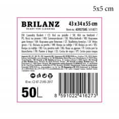 BRILANZ Plastična košara za perilo z ratan videzom in pokrovom 50 l, kremna, 55x43x34 cm