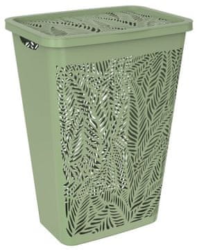 eoshop Koš za perilo JUNGLE 55L - Zelen, Trajen in Eleganten Plastični Dizajn