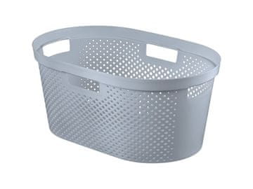eoshop Košara za čisto perilo INFINITY 39 l, svetlo siva, s priročnimi ročaji