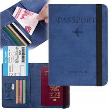 Korbi Etui za potni seznam RFID, temno moder