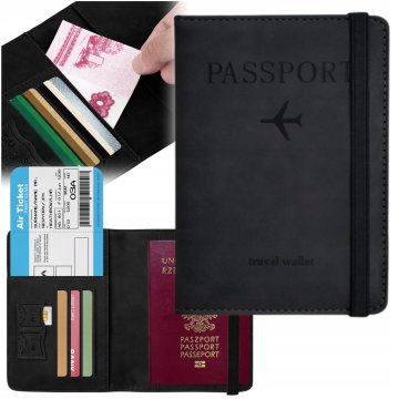 Korbi Korbi potovalna denarnica za potni seznam RFID črna