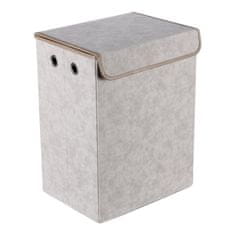 Autronic Zložljiva visoka tekstilna košara s pokrovom, kapučino 50 × 38 × 28 cm