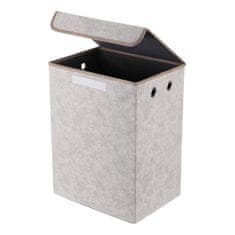 Autronic Zložljiva visoka tekstilna košara s pokrovom, kapučino 50 × 38 × 28 cm