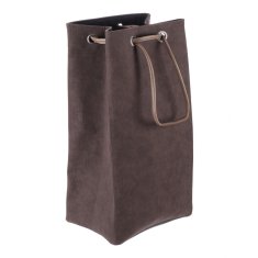 Autronic Zložljiva rjava košara za perilo iz blaga z vrvico 35 × 27 × 68 cm