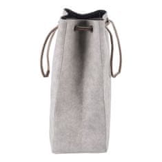 Autronic Zložljiva tekstilna košara za perilo z zatezno vrvico, cappuccino, 35×27×68 cm