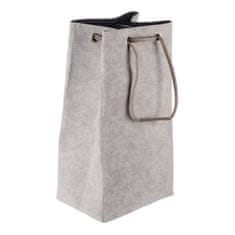 Autronic Zložljiva tekstilna košara za perilo z zatezno vrvico, cappuccino, 35×27×68 cm
