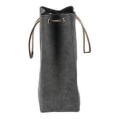 Autronic Zložljiva siva košara za perilo iz blaga z vrvico, 35 × 27 × 68 cm