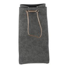 Autronic Zložljiva siva košara za perilo iz blaga z vrvico, 35 × 27 × 68 cm