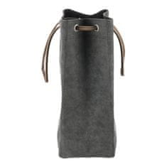 Autronic Zložljiva siva košara za perilo iz blaga z vrvico, 35 × 27 × 68 cm