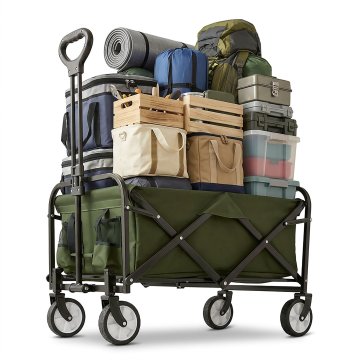 Northix Zložljivi voziček za plažo in kampiranje velika prostornina