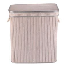 Autronic Bambusova košara za perilo s pokrovom, siva 52 × 32 × 60 cm