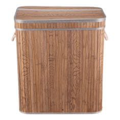 Autronic Bambusova košara za perilo s pokrovom, sivo-rjava 52 × 32 × 60 cm