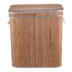 Autronic Bambusova košara za perilo s pokrovom, sivo-rjava 52 × 32 × 60 cm