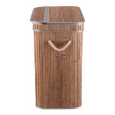 Autronic Bambusova košara za perilo s pokrovom, sivo-rjava 52 × 32 × 60 cm