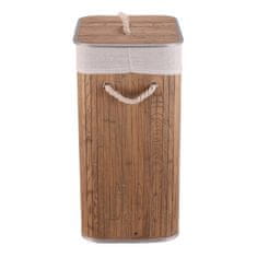 Autronic Bambusova košara za perilo s pokrovom, temno siva, 40 × 30 × 60 cm