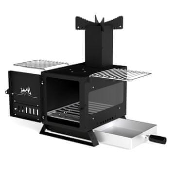 Northix Kampirni štedilnik na drva SPCC z 3 kuhalnimi conami