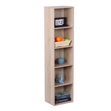 Northix Knjižna omara v obliki kocke samostoječa polica s predali za shranjevanje 76x38x152 cm