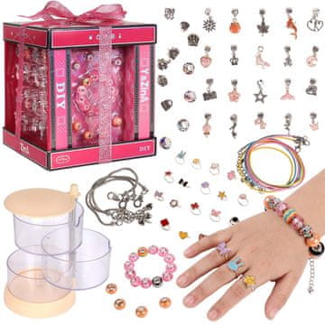 Mega Creative Komplet za izdelavo zapestnic DIY, darilno pakiran, otroški nakit, obeski CHARMS