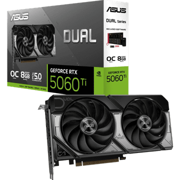 ASUS Grafična kartica Dual GeForce RTX 5060 Ti OC, 8GB GDDR7, PCI-E 5.0 DUAL-RTX5060TI-O8G